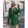 Ekouaer Women’s Lounge Sets Pajamas 2026 Fall Long Sleeve Top&Shorts XS-XXL(Christmas Green)