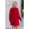 Ekouaer Women’s Lounge Sets Pajamas 2026 Fall Long Sleeve Top&Shorts XS-XXL(Christmas Red)
