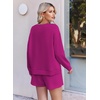 Ekouaer Women’s Lounge Sets Pajamas 2026 Fall Long Sleeve Top&Shorts XS-XXL(Hot Pink)