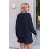 Ekouaer Women’s Lounge Sets Pajamas 2026 Fall Long Sleeve Top&Shorts XS-XXL(Navy Blue)