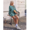 Ekouaer Women’s Lounge Sets Pajamas 2026 Fall Long Sleeve Top&Shorts XS-XXL(Sage Greeen)