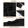 Ekouaer Womens Pajama Sets Long Sleeve Button Down Soft Lounge Sets Ribbed(Black)