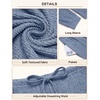 Ekouaer Womens Pajama Sets Long Sleeve Button Down Soft Lounge Sets Ribbed(Dusty Blue)