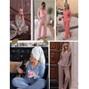 Ekouaer Womens Pajama Sets Long Sleeve Button Down Soft Lounge Sets Ribbed(Grey Green)