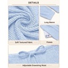 Ekouaer Womens Pajama Sets Long Sleeve Button Down Soft Lounge Sets Ribbed(Light Blue)