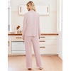 Ekouaer Womens Pajama Sets Long Sleeve Button Down Soft Lounge Sets Ribbed(Light Pink)