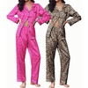 Ekouaer 2 Pack Pajamas for Women Set Silk Lounge Sets Button Up Pj Sets(Leopard/Rose Leopard)