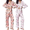 Ekouaer 2 Pack Pajamas for Women Set Silk Lounge Sets Button Up Pj Sets(White Christmas / Pink Christmas)