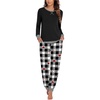 Black White Plaid Red Hearts