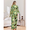 Ekouaer Pajamas for Women Set Button Up Pj Soft Long Sleeve Lounge Sets(Cat Green)