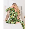 Ekouaer Pajamas for Women Set Button Up Pj Soft Long Sleeve Lounge Sets(Cat Green)