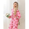 Ekouaer Pajamas for Women Set Button Up Pj Soft Long Sleeve Lounge Sets(Cherry Bow Pink)