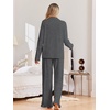 Ekouaer Pajamas for Women Set Button Up Pj Soft Long Sleeve Lounge Sets(Dark Gray)