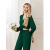 Ekouaer Pajamas for Women Set Button Up Pj Soft Long Sleeve Lounge Sets(Dark Green)