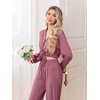 Ekouaer Pajamas for Women Set Button Up Pj Soft Long Sleeve Lounge Sets(Dusty Mauve)