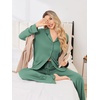 Ekouaer Pajamas for Women Set Button Up Pj Soft Long Sleeve Lounge Sets(Green Gray)