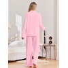 Ekouaer Pajamas for Women Set Button Up Pj Soft Long Sleeve Lounge Sets(Pink)