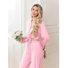 Ekouaer Pajamas for Women Set Button Up Pj Soft Long Sleeve Lounge Sets(Pink)