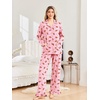 Ekouaer Pajamas for Women Set Button Up Pj Soft Long Sleeve Lounge Sets(Pink Christmas)