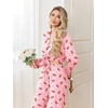 Ekouaer Pajamas for Women Set Button Up Pj Soft Long Sleeve Lounge Sets(Pink Christmas)