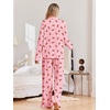 Ekouaer Pajamas for Women Set Button Up Pj Soft Long Sleeve Lounge Sets(Pink Christmas)