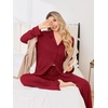 Ekouaer Pajamas for Women Set Button Up Pj Soft Long Sleeve Lounge Sets(Red)