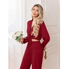 Ekouaer Pajamas for Women Set Button Up Pj Soft Long Sleeve Lounge Sets(Red)