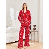 Ekouaer Pajamas for Women Set Button Up Pj Soft Long Sleeve Lounge Sets(Red Christmas)