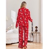 Ekouaer Pajamas for Women Set Button Up Pj Soft Long Sleeve Lounge Sets(Red Christmas)