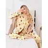 Ekouaer Pajamas for Women Set Button Up Pj Soft Long Sleeve Lounge Sets(Strawberry Light Orange)