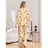 Ekouaer Pajamas for Women Set Button Up Pj Soft Long Sleeve Lounge Sets(Strawberry Light Orange)