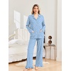Ekouaer Pajamas for Women Set Button Up Pj Soft Long Sleeve Lounge Sets(White Heart Blue)