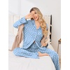 Ekouaer Pajamas for Women Set Button Up Pj Soft Long Sleeve Lounge Sets(White Heart Blue)