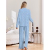 Ekouaer Pajamas for Women Set Button Up Pj Soft Long Sleeve Lounge Sets(White Heart Blue)
