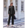 Ekouaer Pajamas for Women Set Cotton Long Sleeve Pjs Button Up Lounge Sets(Black)