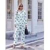 Ekouaer Pajamas for Women Set Cotton Long Sleeve Pjs Button Up Lounge Sets(Blue Stripe Christmas Tree)