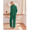 Ekouaer Pajamas for Women Set Cotton Long Sleeve Pjs Button Up Lounge Sets(Green)