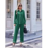 Ekouaer Pajamas for Women Set Cotton Long Sleeve Pjs Button Up Lounge Sets(Green)