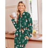 Ekouaer Pajamas for Women Set Cotton Long Sleeve Pjs Button Up Lounge Sets(Green Christmas Snowman)