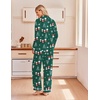 Ekouaer Pajamas for Women Set Cotton Long Sleeve Pjs Button Up Lounge Sets(Green Christmas Snowman)