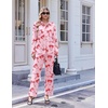 Ekouaer Pajamas for Women Set Cotton Long Sleeve Pjs Button Up Lounge Sets(Pink Bow)