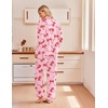 Ekouaer Pajamas for Women Set Cotton Long Sleeve Pjs Button Up Lounge Sets(Pink Bow)