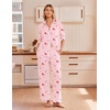 Ekouaer Pajamas for Women Set Cotton Long Sleeve Pjs Button Up Lounge Sets(Pink Christmas Candy Canes)