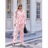 Ekouaer Pajamas for Women Set Cotton Long Sleeve Pjs Button Up Lounge Sets(Pink Christmas Candy Canes)