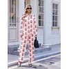Ekouaer Pajamas for Women Set Cotton Long Sleeve Pjs Button Up Lounge Sets(Pink Christmas Tree)