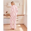 Ekouaer Pajamas for Women Set Cotton Long Sleeve Pjs Button Up Lounge Sets(Pink Santa Bow)