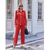 Ekouaer Pajamas for Women Set Cotton Long Sleeve Pjs Button Up Lounge Sets(Red)
