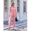 Ekouaer Pajamas for Women Set Cotton Long Sleeve Pjs Button Up Lounge Sets(Red Pink White Stripe)
