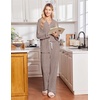Ekouaer Pajamas for Women Set Soft Button Up Pjs Long Sleeve Lounge Sets(Brown)