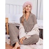 Ekouaer Pajamas for Women Set Soft Button Up Pjs Long Sleeve Lounge Sets(Brown)